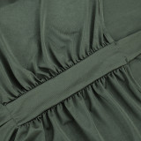 Women Spring & Summer Hollow Out Ribbon Round Neck Dress