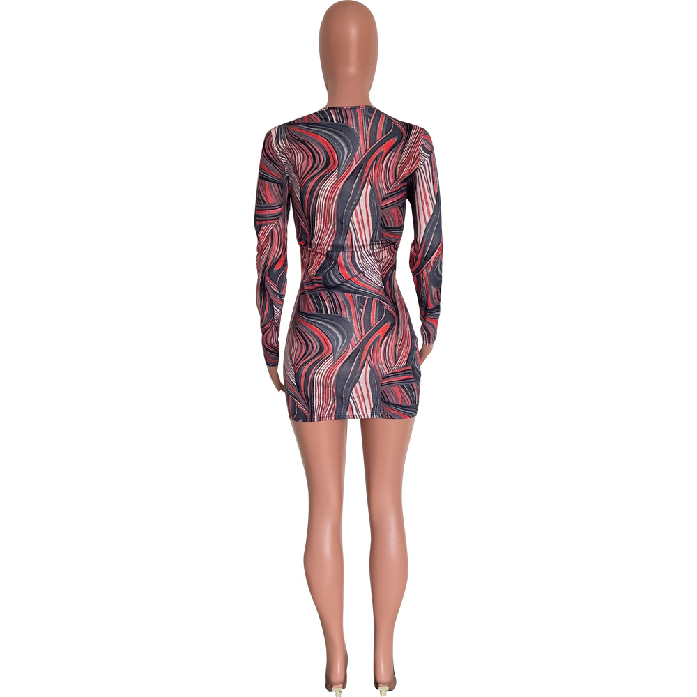 Hollow-Out Bodycon Dress for Evening Club Wear