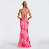 Women Sexy Slip Backless Formal Party Dress
