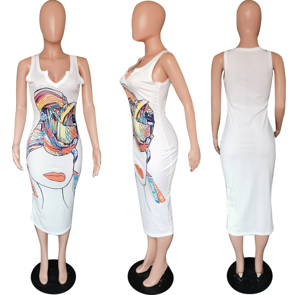 Character Print Dress for Casual Everyday Wear