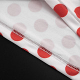 Women Spring & Summer Polka Dot Print Sexy Top & Shorts Two-Piece Set