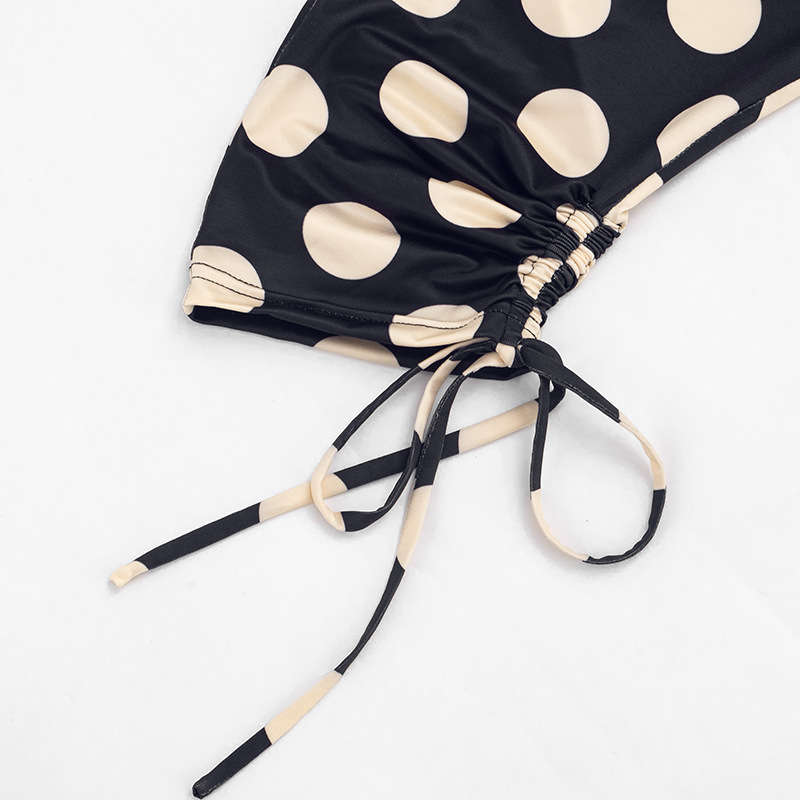 Polka Dot Lace-Up Capri Pants for Spring & Summer