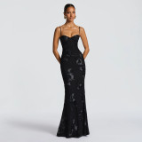 Women Sexy Slip Backless Formal Party Dress