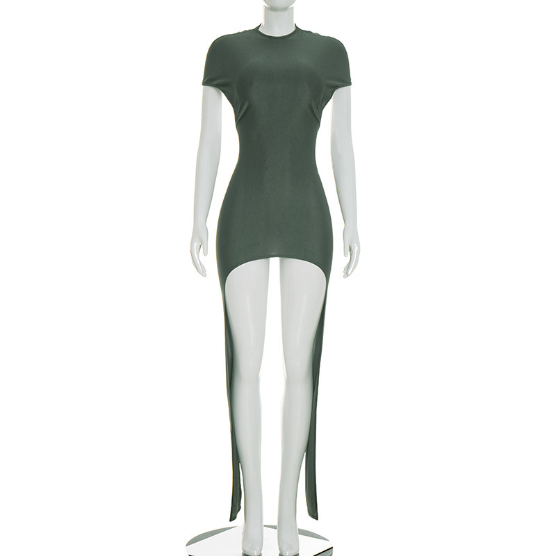 Hollow-Out Ribbon Round Neck Dress for Spring & Summer
