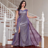 Plus Size Women's Spaghetti Strap Backless Mermaid Formal Party Maxi Dress