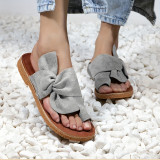Plus Size Women's Bowknot Soft Sole Beach Sandals Slippers