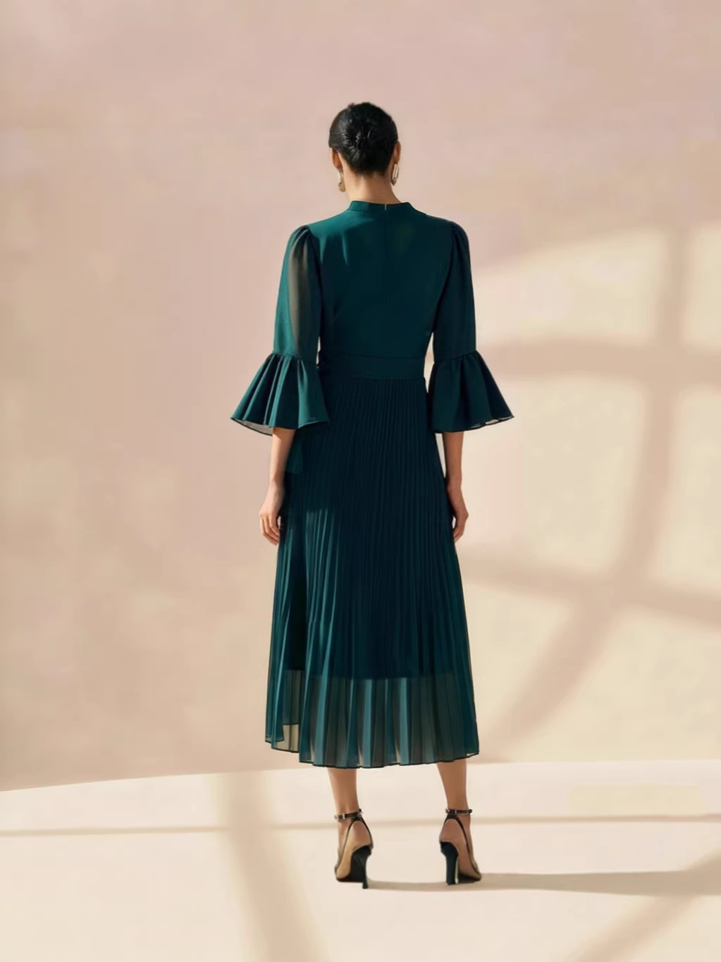 Ruffled Irregular Hem Maxi Dress for Elegant Events