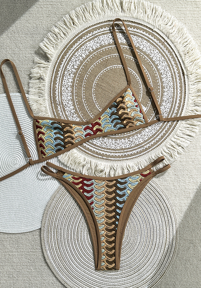 Crochet Bohemian Two-Piece Swimsuit for Beach Holidays