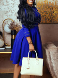 Women's Elegant Round Neck Three-Quarter Sleeve Dress