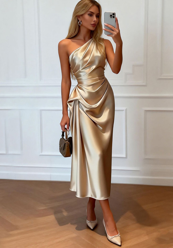 Women's Slash Shoulder Dress