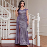 Plus Size Women's Spaghetti Strap Backless Mermaid Formal Party Maxi Dress