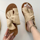 Plus Size Women's Bowknot Soft Sole Beach Sandals Slippers