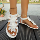 Plus Size Women's Floral Beach Slip-On Sandals