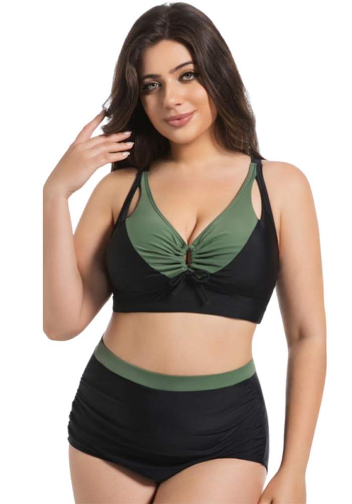 Plus Size Square Leg Two-Piece Bikini Swimsuit