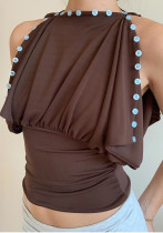 Women's Spring Button Neck Sexy Top Women's Spring Button Neck Sexy Top
