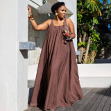 Plus Size Women's Spaghetti Strap Sleeveless Maxi Dress