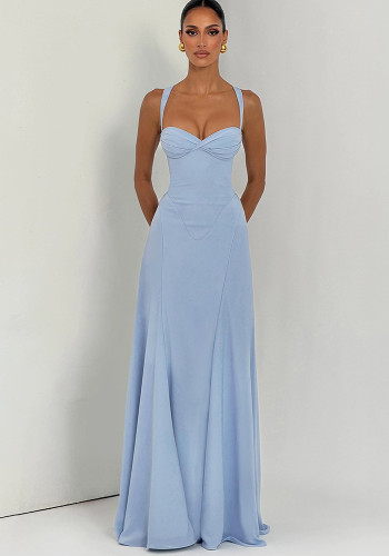 Women's Spring French Style Sexy Cross Backless Dress