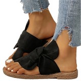 Plus Size Women's Bowknot Soft Sole Beach Sandals Slippers