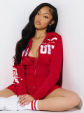 Women's Autumn & Winter Elegant Printed Long Sleeve Hoodie and Skirt Set