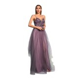 Women's Light Purple Spaghetti Strap Prom Evening Dress
