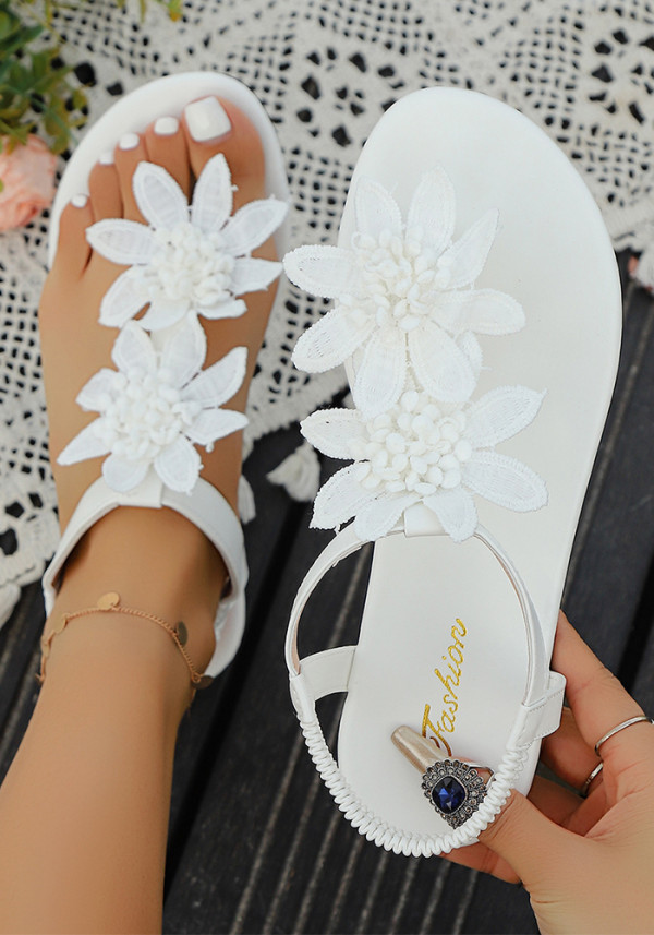 Plus Size Women's Floral Beach Slip-On Sandals