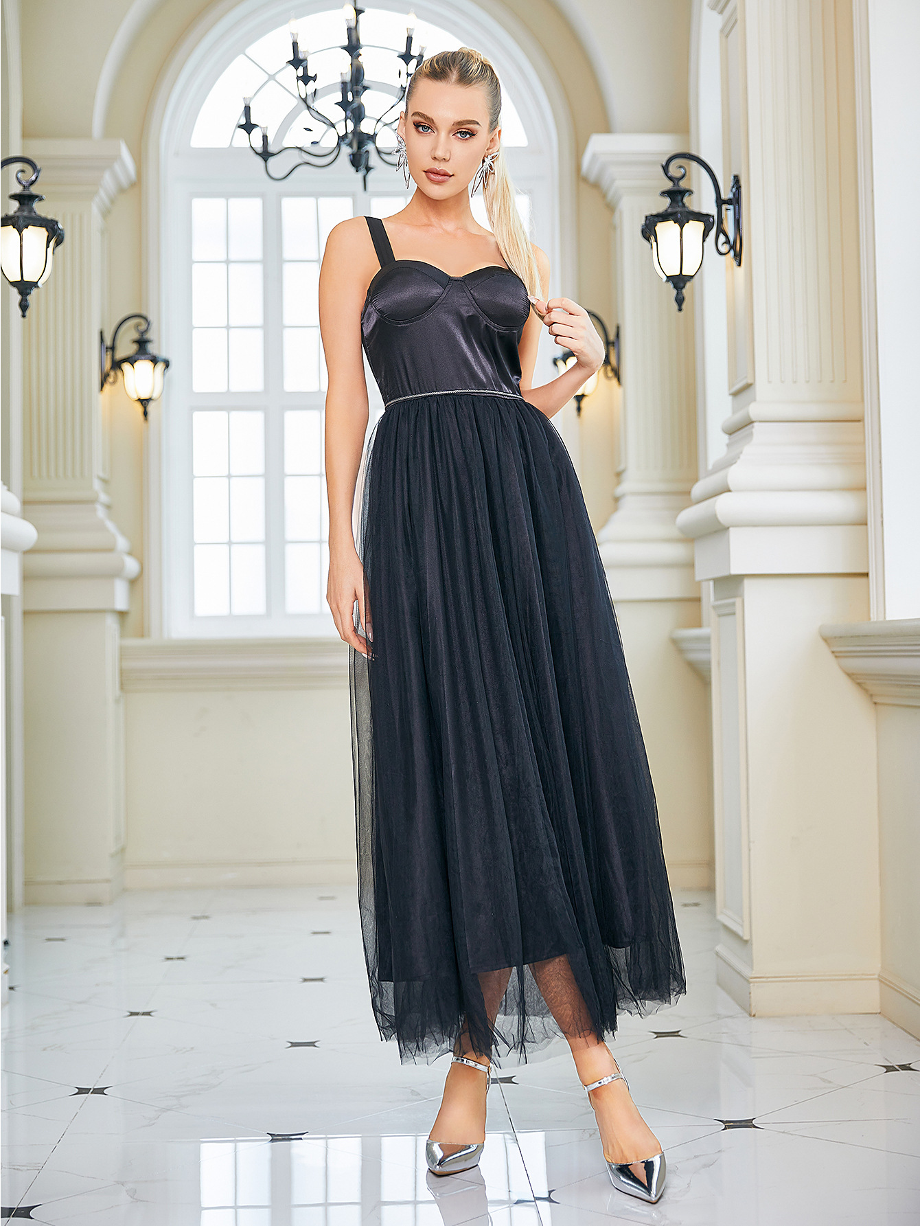 Solid Sleeveless Slip Dress for Summer Outings
