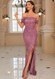 Women's Off Shoulder Sequin Sexy Mermaid Dress