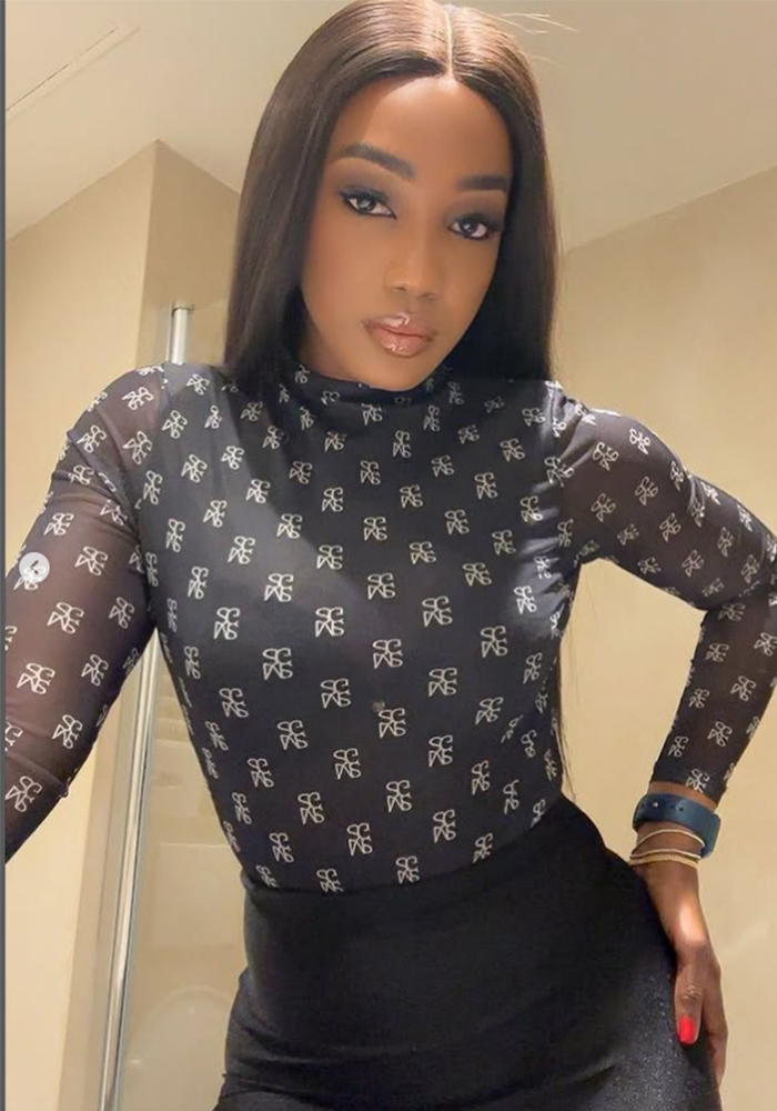 Printed Mesh See-Through Stretchy Bodysuit for Club Wear