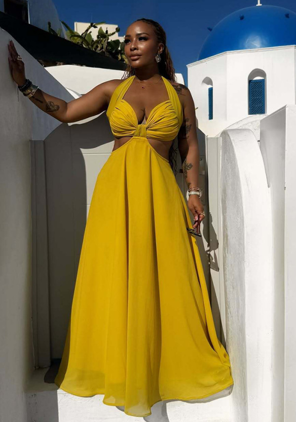 Women's Sexy Halter Neck Strapless Maxi Dress
