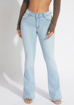 Women's Stretchy Denim Bell Bottom Jeans