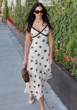 Women's Spaghetti Strap Sleeveless Patchwork Printed Holiday Dress