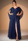 Women's V-Neck Elegant Prom Evening Dress