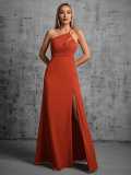 Women's One Shoulder Formal Party Bridesmaid Dress