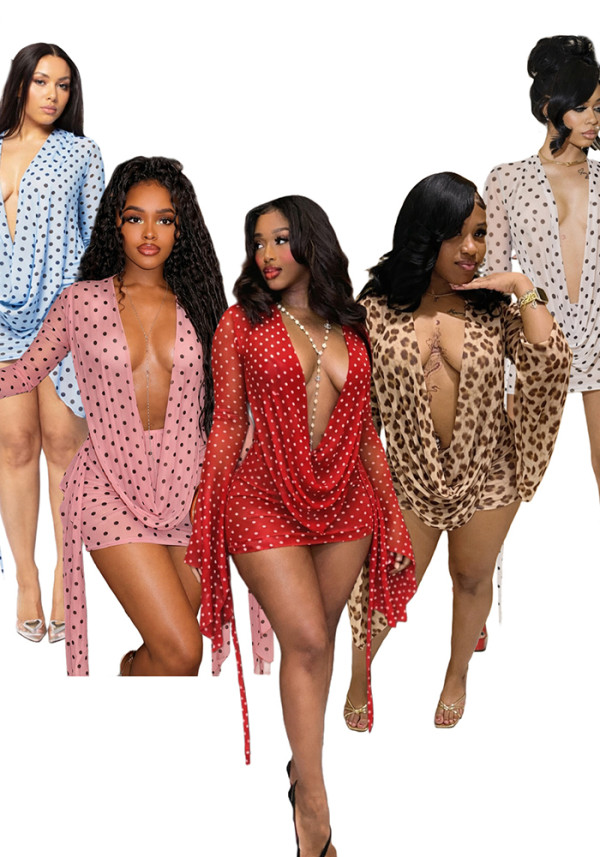 Women's Polka Dot Bodycon Dress
