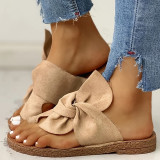 Plus Size Women's Bowknot Soft Sole Beach Sandals Slippers