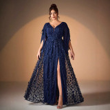 Women's V-Neck Elegant Prom Evening Dress