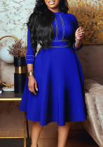 Women's Elegant Round Neck Three-Quarter Sleeve Dress Women's Elegant Round Neck Three-Quarter Sleeve Dress