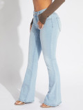 Women's Stretchy Denim Bell Bottom Jeans