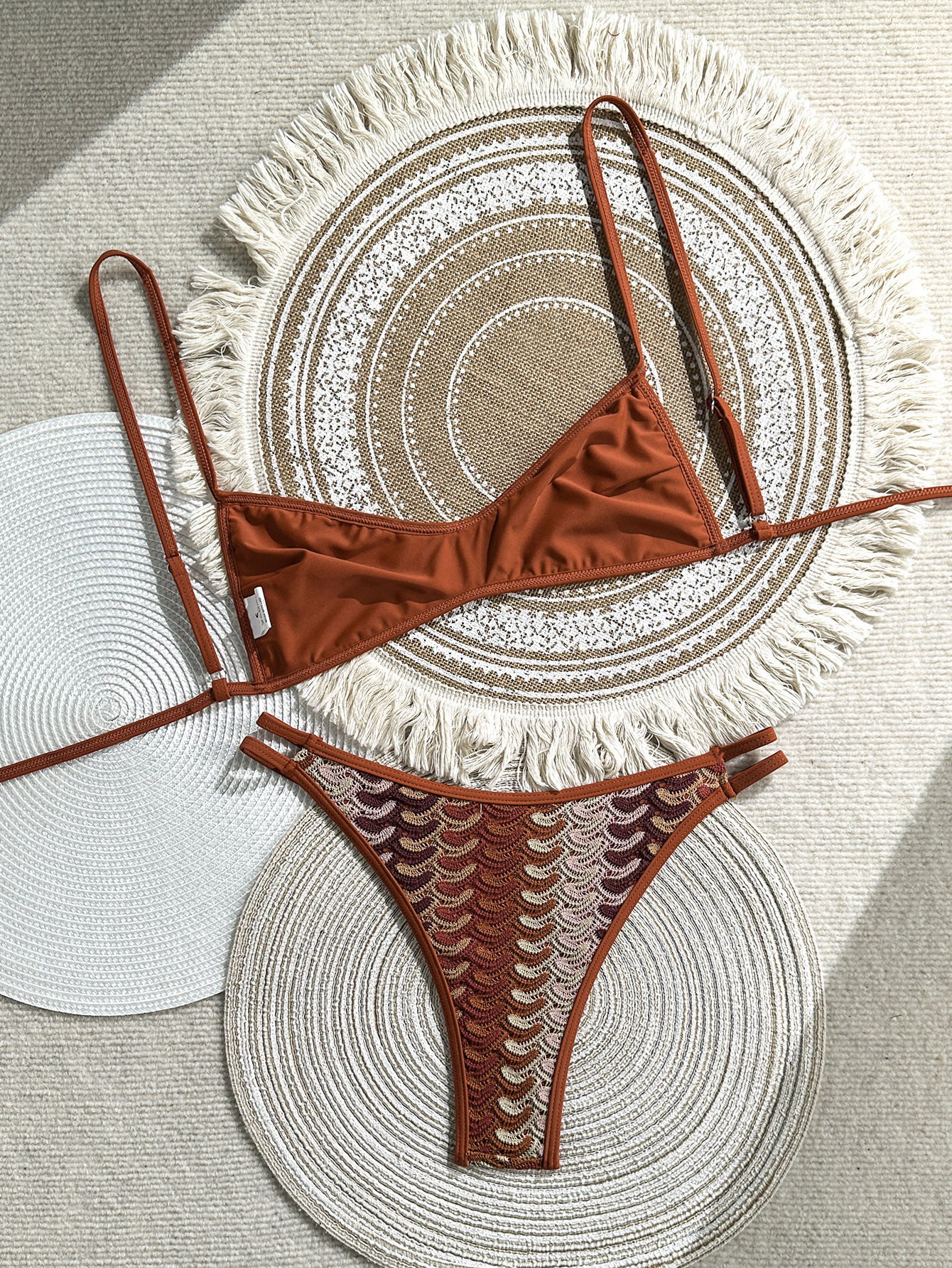Crochet Bohemian Two-Piece Swimsuit for Beach Holidays
