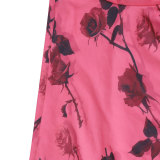 Women's Printed Sexy Mesh Backless Ruched Dress