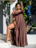 Plus Size Women's Spaghetti Strap Sleeveless Maxi Dress
