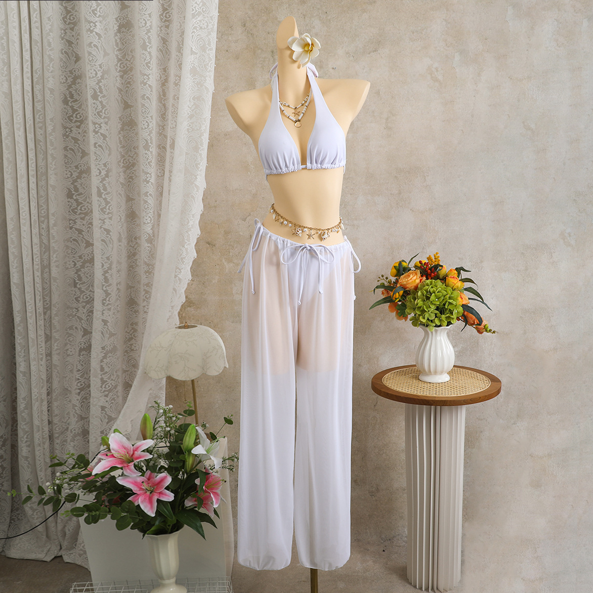 Three-Piece Bikini Swimsuit Set for Beach Holidays
