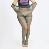Plus Size Women's Polka Dot Jacquard One-Piece Silk Stockings