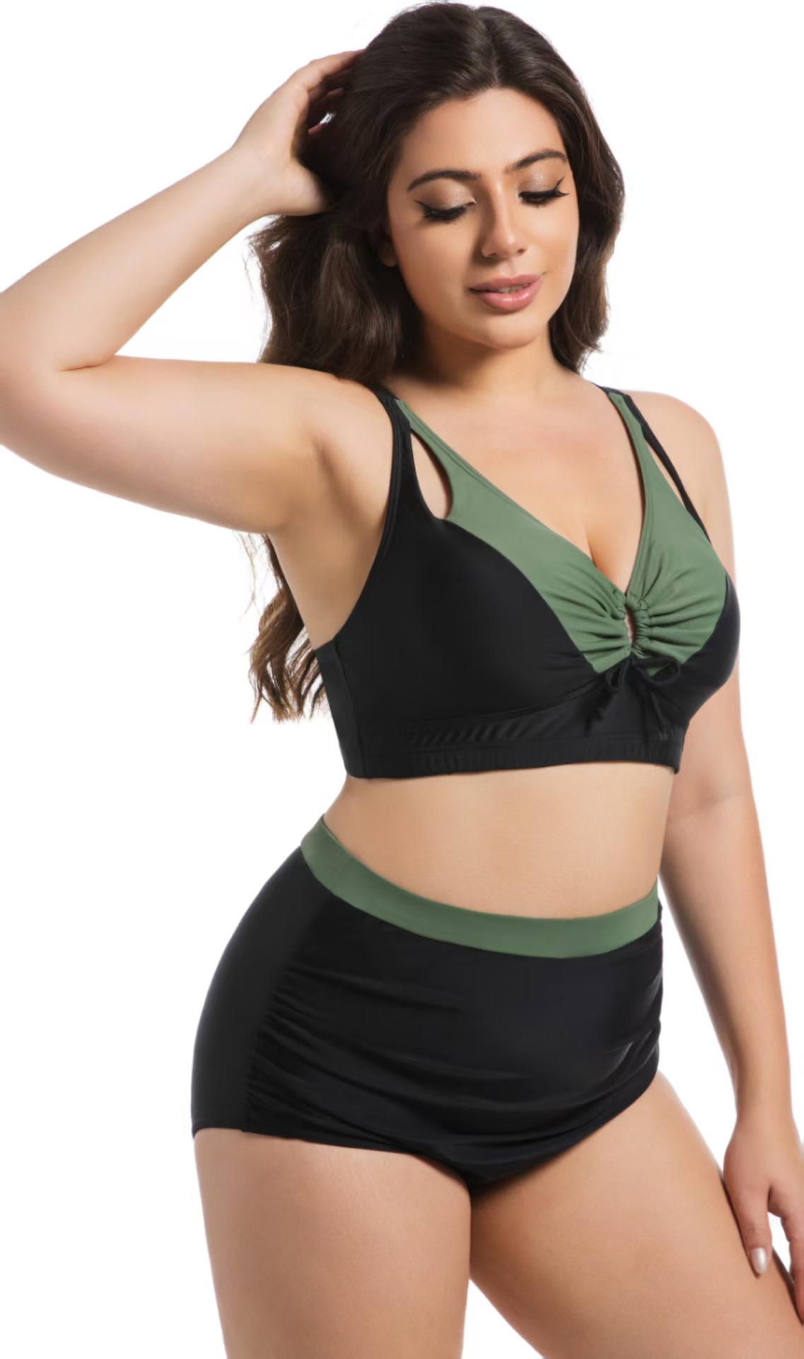 Plus Size Square Leg Two-Piece Bikini Swimsuit