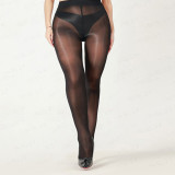 Plus Size Women's Polka Dot Jacquard One-Piece Silk Stockings