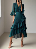 Women's Ruffled Irregular Hem Maxi Dress