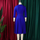 Women's Elegant Round Neck Three-Quarter Sleeve Dress