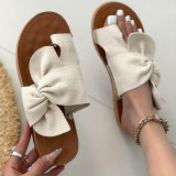 Plus Size Women's Bowknot Soft Sole Beach Sandals Slippers