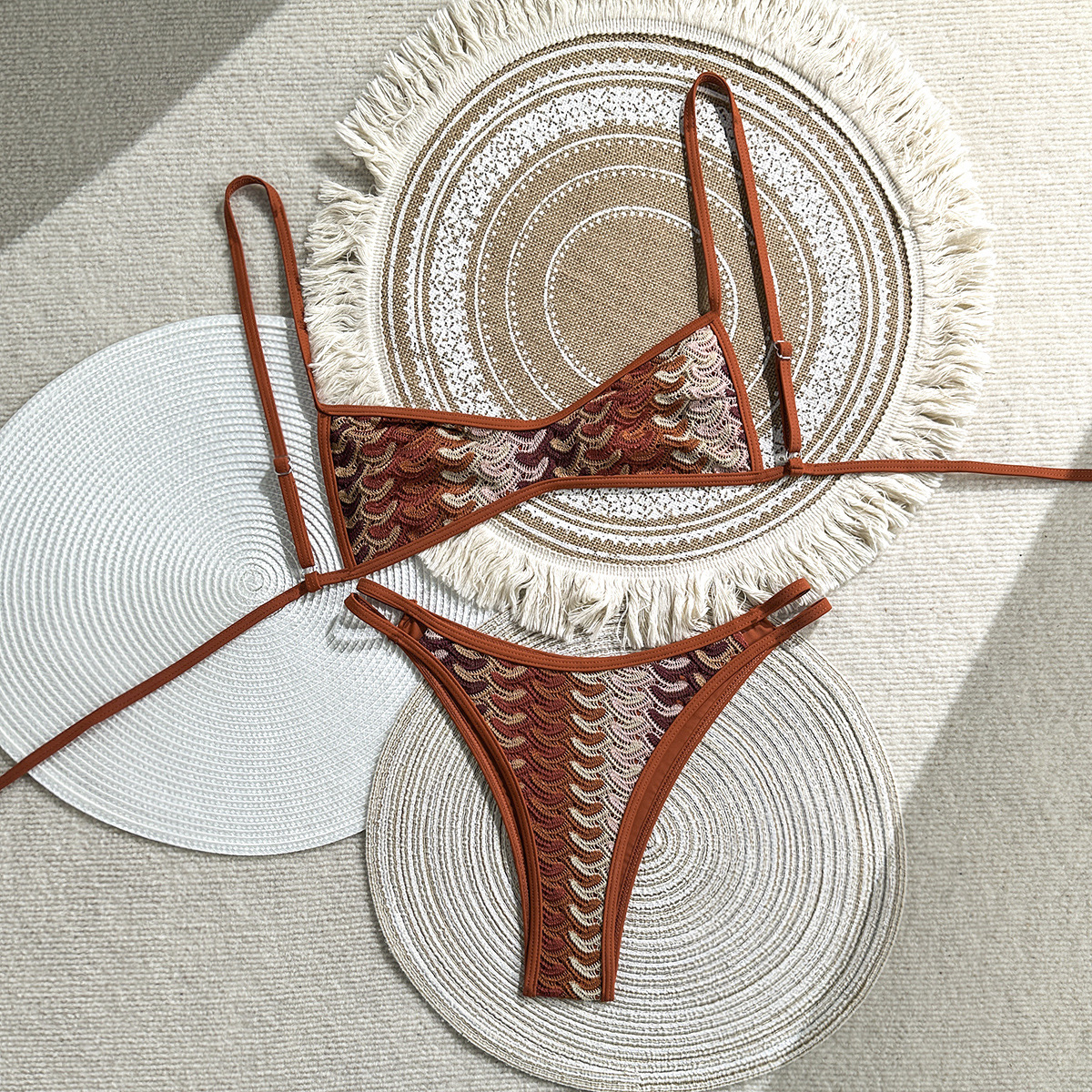 Crochet Bohemian Two-Piece Swimsuit for Beach Holidays