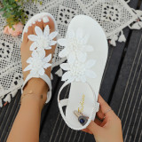 Plus Size Women's Floral Beach Slip-On Sandals